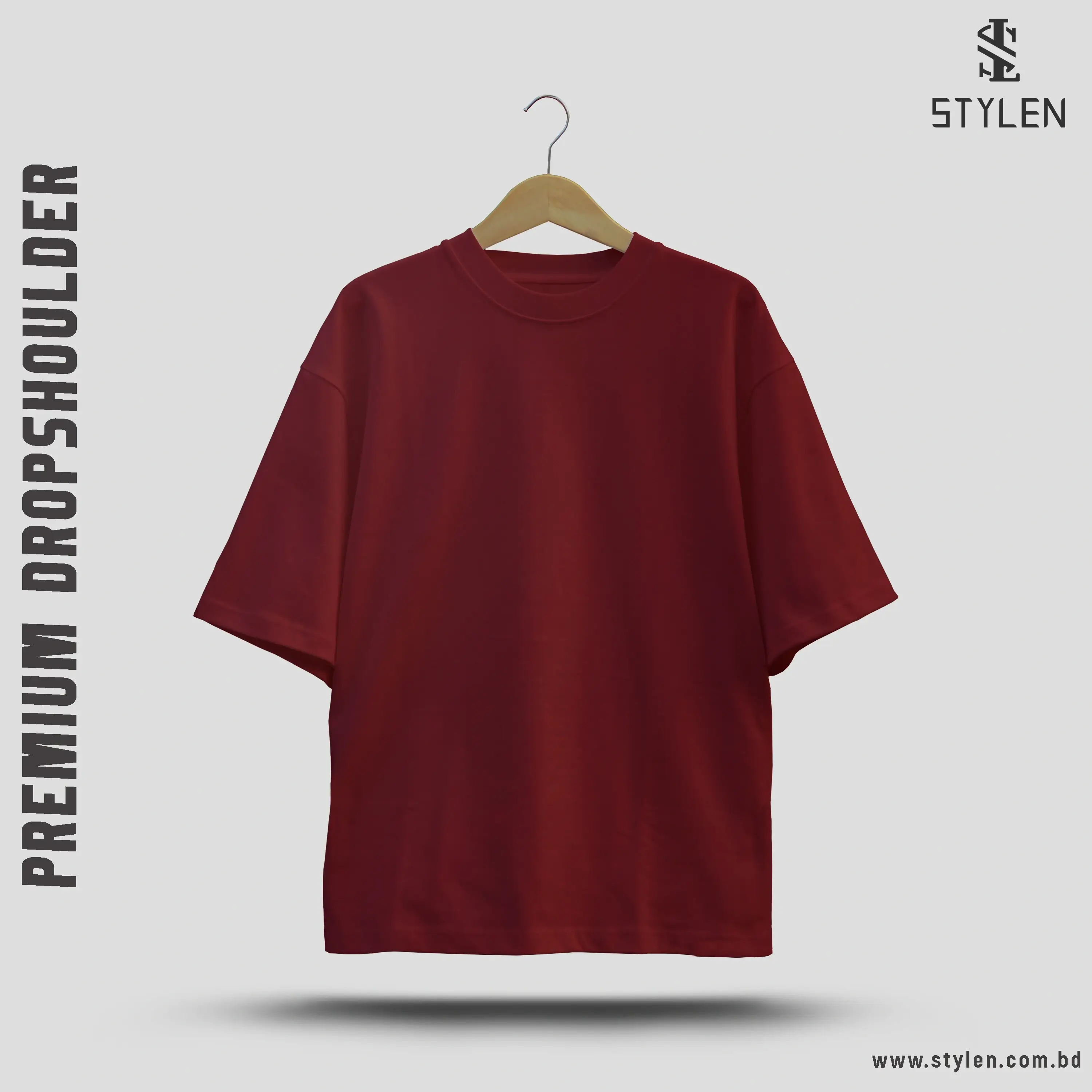 MAROON SOLID DROP SHOULDER