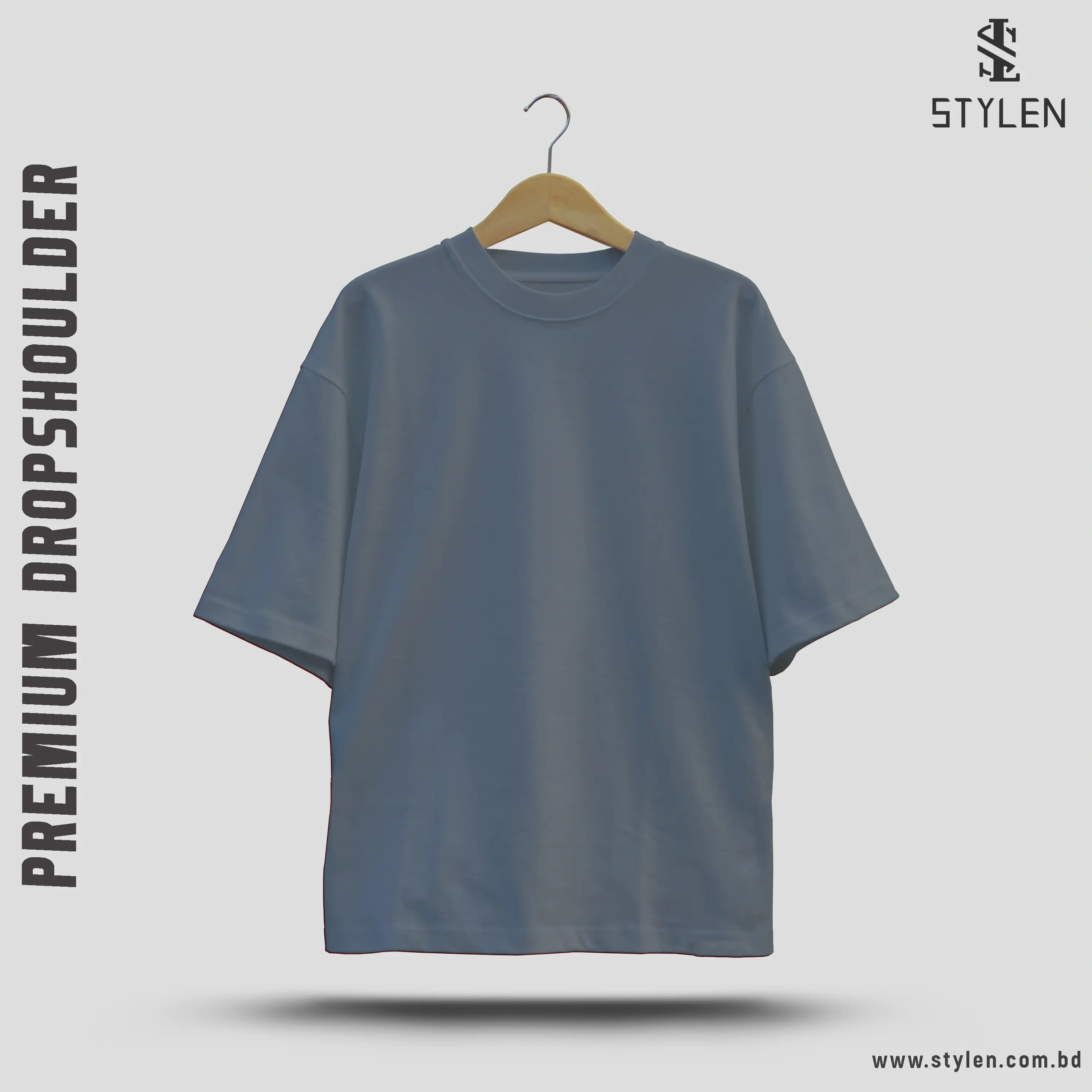 STEEL GREY SOLID DROP SHOULDER