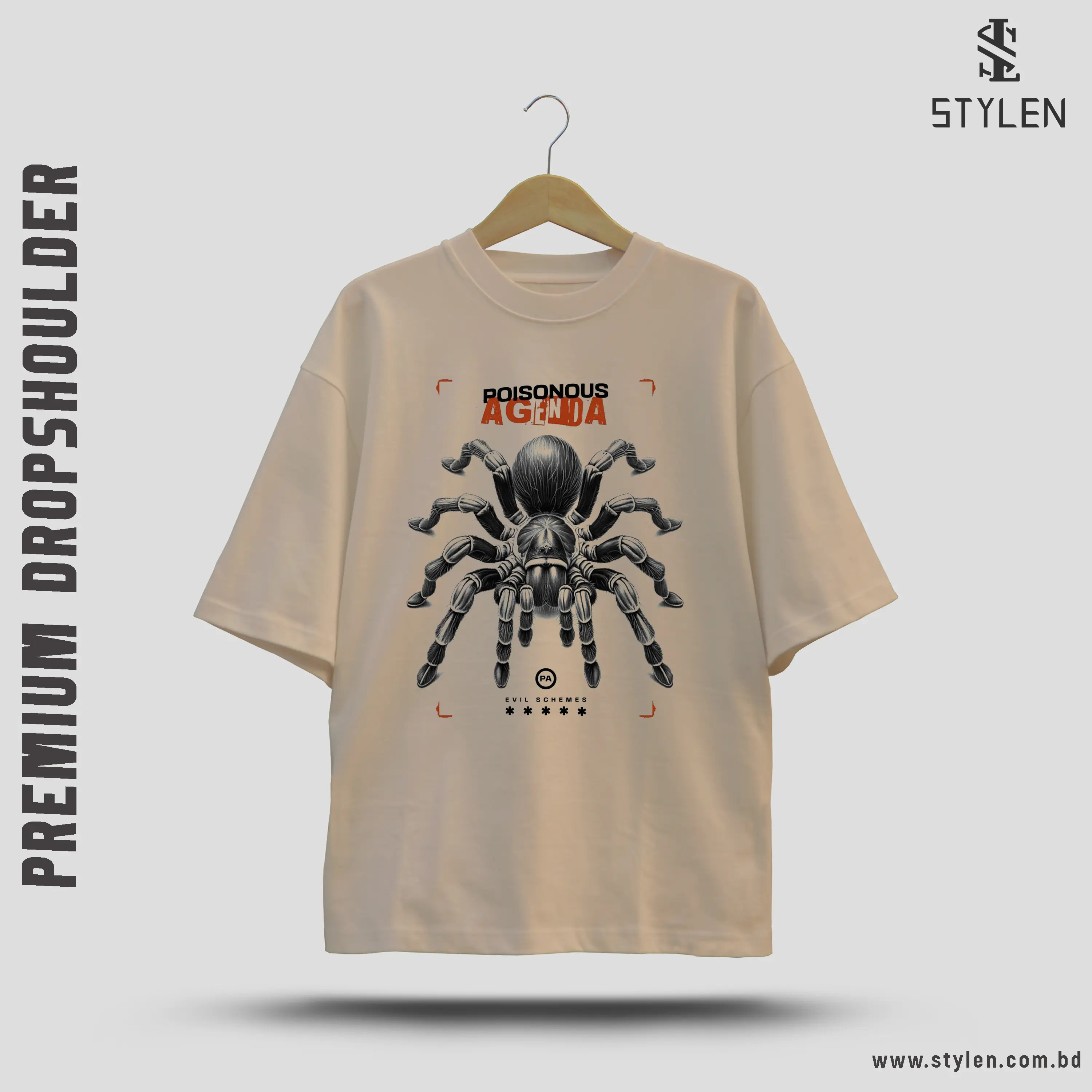 SPIDER PRINTED DROP SHOULDER