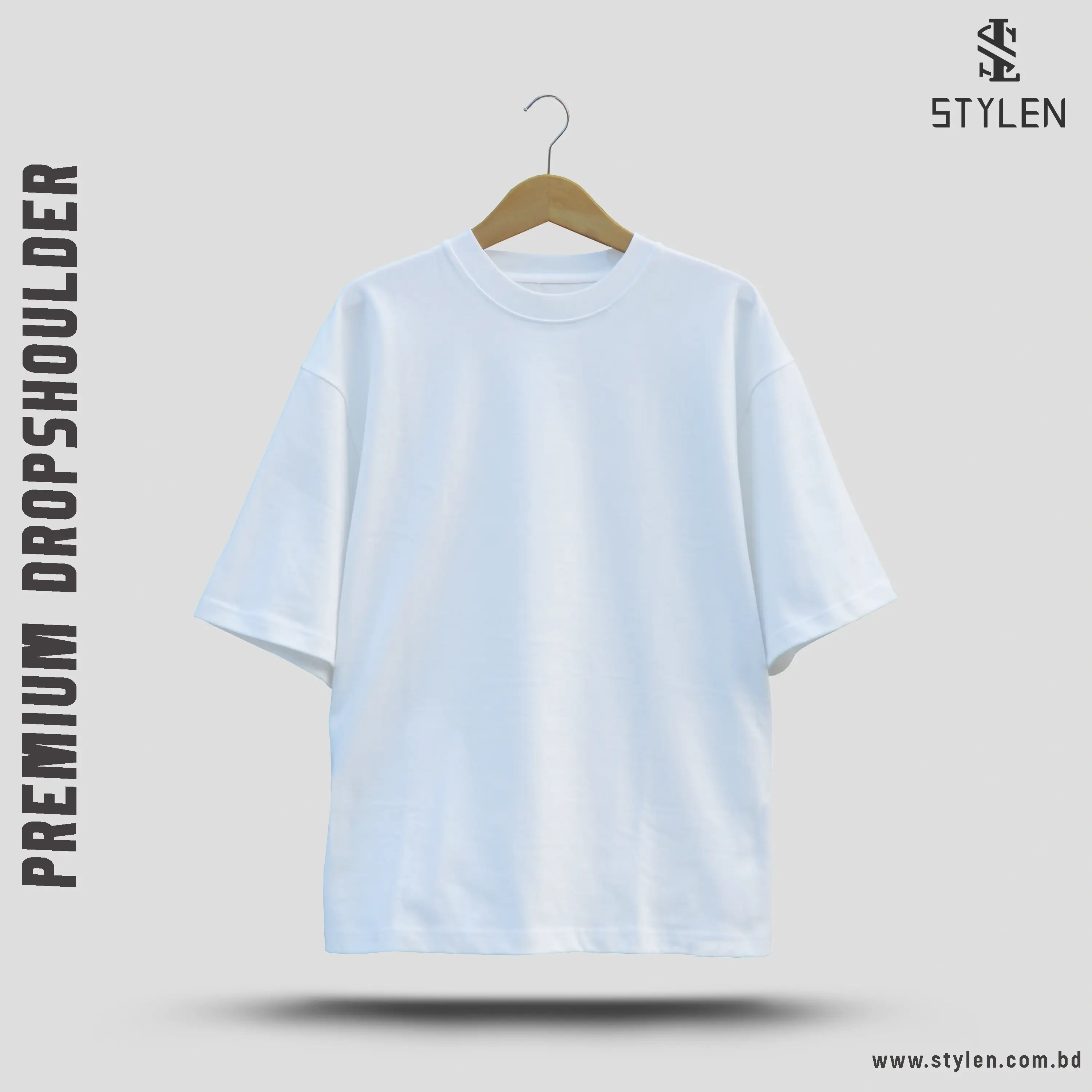 WHITE SOLID DROP SHOULDER